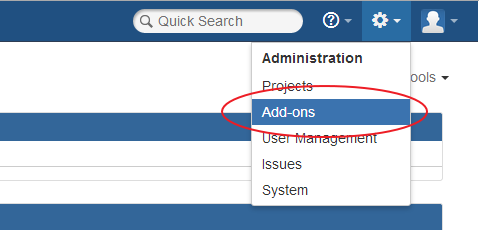 Select Add-ons from the administration menu